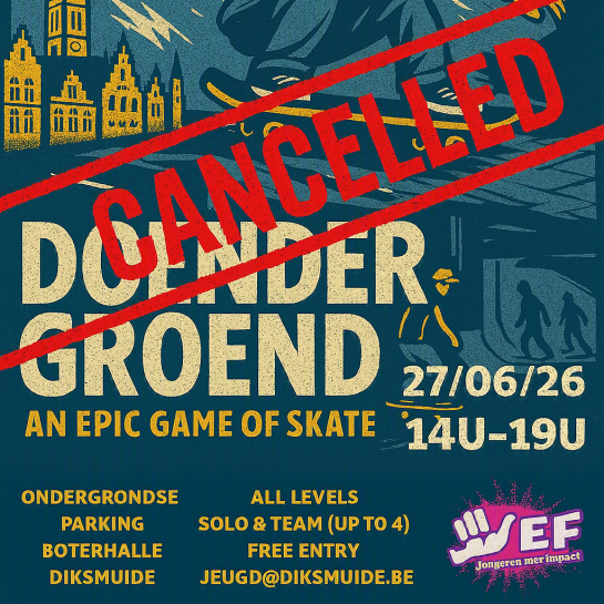 Affiche van het event doendergroend met cancelled